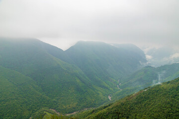 Landscape view of meghalaya in cherrapunji in India. The beautiful mountain of cherrapunji meghalaya state of India.