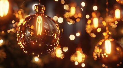 Canvas Print - Glowing Christmas Ornament