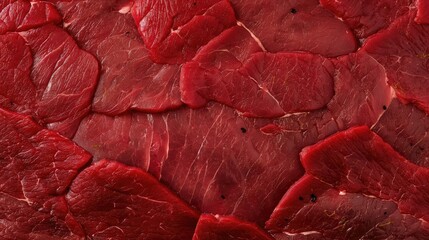 Sticker - Texture of a fresh raw red beef meat solid background. Food background