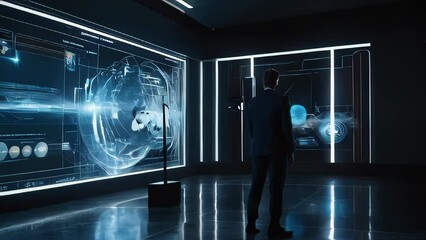 Poster - Futuristic Business and Technology Integration: Holographic Display of Energy, Intelligence