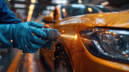 Sticker - Car Painting in Factory