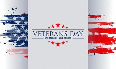 Wall Mural - Happy Veterans Day United States of America background vector illustration , Honoring all who served