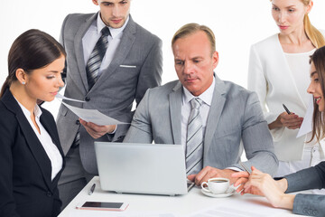 Wall Mural - business people table meeting in office