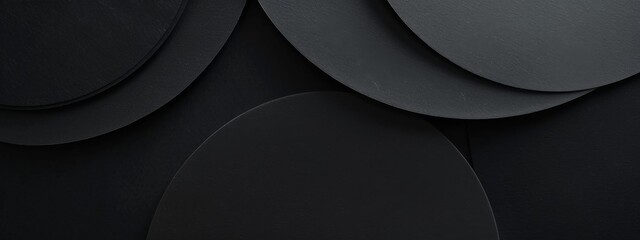 Trendy black background with abstract shapes for design, banner template