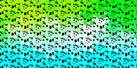 Wall Mural - Dark blue, green vector pattern with coronavirus elements.