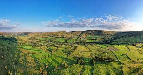 Golden Hour Over Hope Valley, Rushup Edge, Peak District National Park, Derbyshire, UK