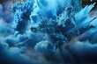 © Gabriel - Texture, Blue Holi Blue Power Powder Festival Explosion Image, generative IA