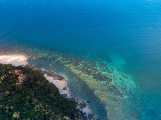 Wall Mural - Aerial view of blue sea surface