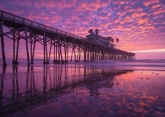 Wall Mural - A beautiful sunset over the ocean. AI.