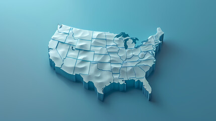 United States 3D vector illustration