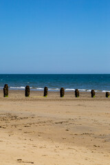 Poster - The sandy beach at Yaverland on the Isle of Wight, on a sunny summer's day