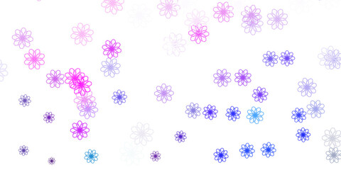 Wall Mural - Light Multicolor vector doodle template with flowers.