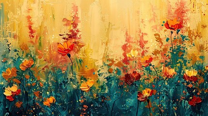 Sticker - Abstract Oil Painting of Flowers