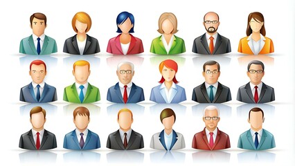 Wall Mural - business people icon vector isolated