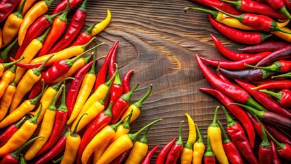 Sticker - Fiery red and yellow hot chili peppers, spicy, vibrant, food, ingredient, cooking, flavor, organic, fresh, Mexican