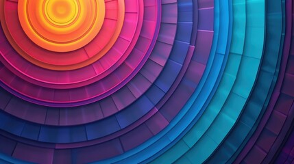 Poster - abstract image featuring concentric circular ripples with a gentle gradient from blue to warm tones.