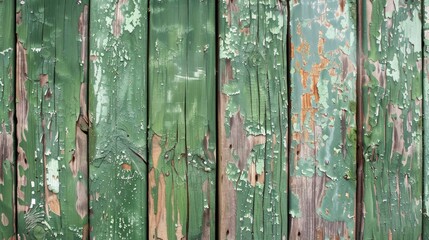 Canvas Print - Weathered green wooden texture as a background