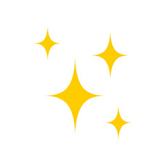 Wall Mural - Golden Star Sparkles - Shiny Gold Vector Stars for Decorative Designs, Isolated on Transparent Background
