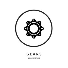 Sticker - Logo vector design for business. Gears logos.