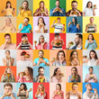© Pixel-Shot - Collage of many people with tasty burgers on color background