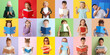 © Pixel-Shot - Collage of many children with books on color background