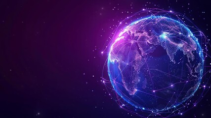 Poster - Abstract technology background with a global network and connectivity concept. Digital global network. Abstract futuristic digital network connection. Copy space area for text. 4K Videos