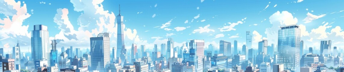 Wall Mural - Playful Cartoon Cityscape - A Vibrant and Lively Urban Adventure，Anime style