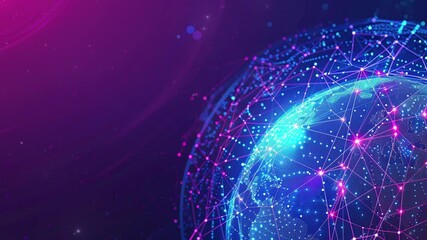 Poster - Abstract technology background with a global network and connectivity concept. Digital global network. Abstract futuristic digital network connection. Copy space area for text. 4K Videos