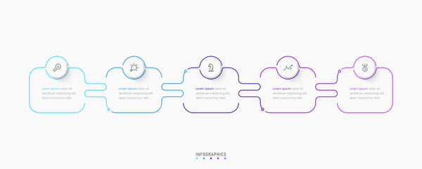 Wall Mural - Vector Infographic label design template with icons and 5 options or steps. Can be used for process diagram, presentations, workflow layout, banner, flow chart, info graph.