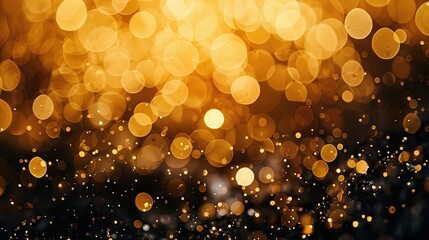 Poster - Golden Bokeh Lights Background