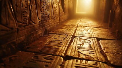 Canvas Print - With each stroke of the chisel, the hieroglyphs came to life, telling stories of gods, kings, and the eternal quest for immortality.