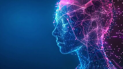 a network of connections forms the human face of the footage