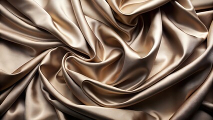 Canvas Print - Taupe satin fabric draped elegantly as a background , satin, taupe, fabric, texture, background, elegant, luxurious, soft