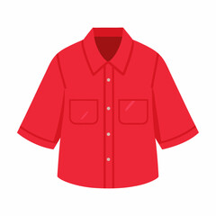 Red shirt in flat style vector isolated white background (14)