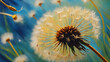 © Veerapat - Dandelion seed goes with the wind background