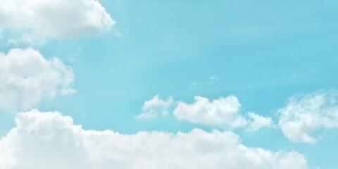 Light blue sky and white clouds. With copy space.	panorama