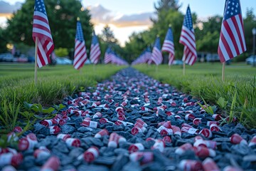 USA flag. Symbol of American's 4th of July patriotic, freedom and united.