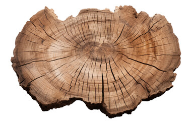 Wall Mural - cross section of an old big tree isolated on transparent background
