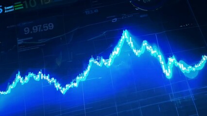 Poster - Crypto exchange market chart, Stock market data ,financial chart with an up arrow moving in the stock market.