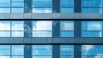 Canvas Print - Exterior of a modern commercial building with large windows. 