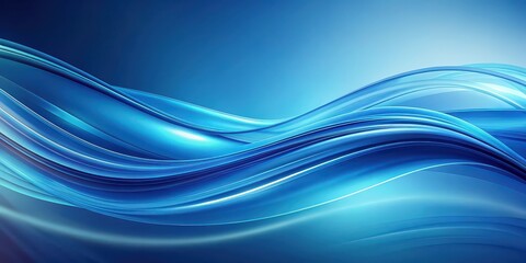 Wall Mural - Abstract blue background with smooth waves , Abstract, blue, background, waves, smooth, texture, design, graphic, artistic, water