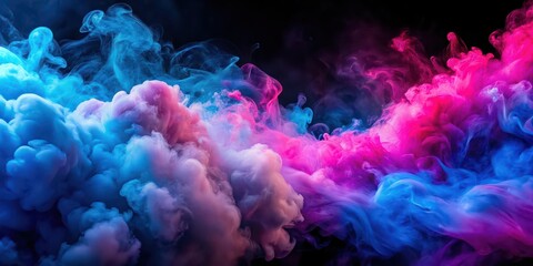 Canvas Print - Abstract background scene of blue and pink neon colored smoke clouds, neon, abstract, background, smoke, clouds, blue, pink