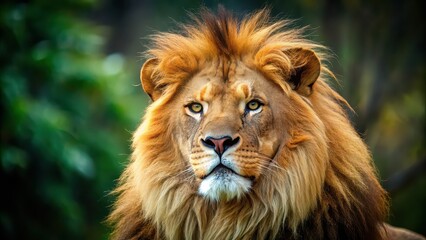 Sticker - Close up of a majestic lion in its natural habitat, lion, wildlife, African, carnivore, safari, predator, feline, wild