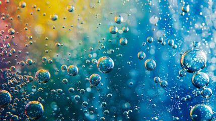 Wall Mural - Water bubbles abstract colorful background
