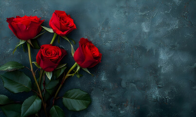 Wall Mural - National Red Rose Day copy space background design