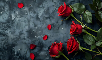 Wall Mural - National Red Rose Day copy space background design