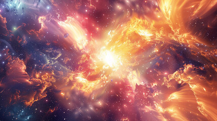 Wall Mural - fiery big bang burst
