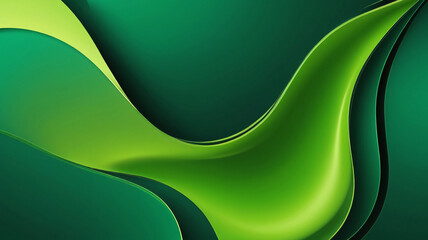 Wall Mural - abstract dark and light green wave background