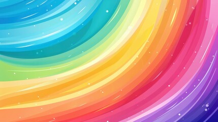 Colorful abstract art with brush strokes creating a vibrant rainbow background in vector format.