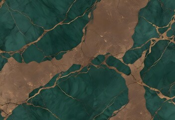 Sticker - Green and bronze marble texture 